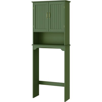 Dharmraj Over The Toilet Bathroom Storage With Upper Cabinets And Open Shelves