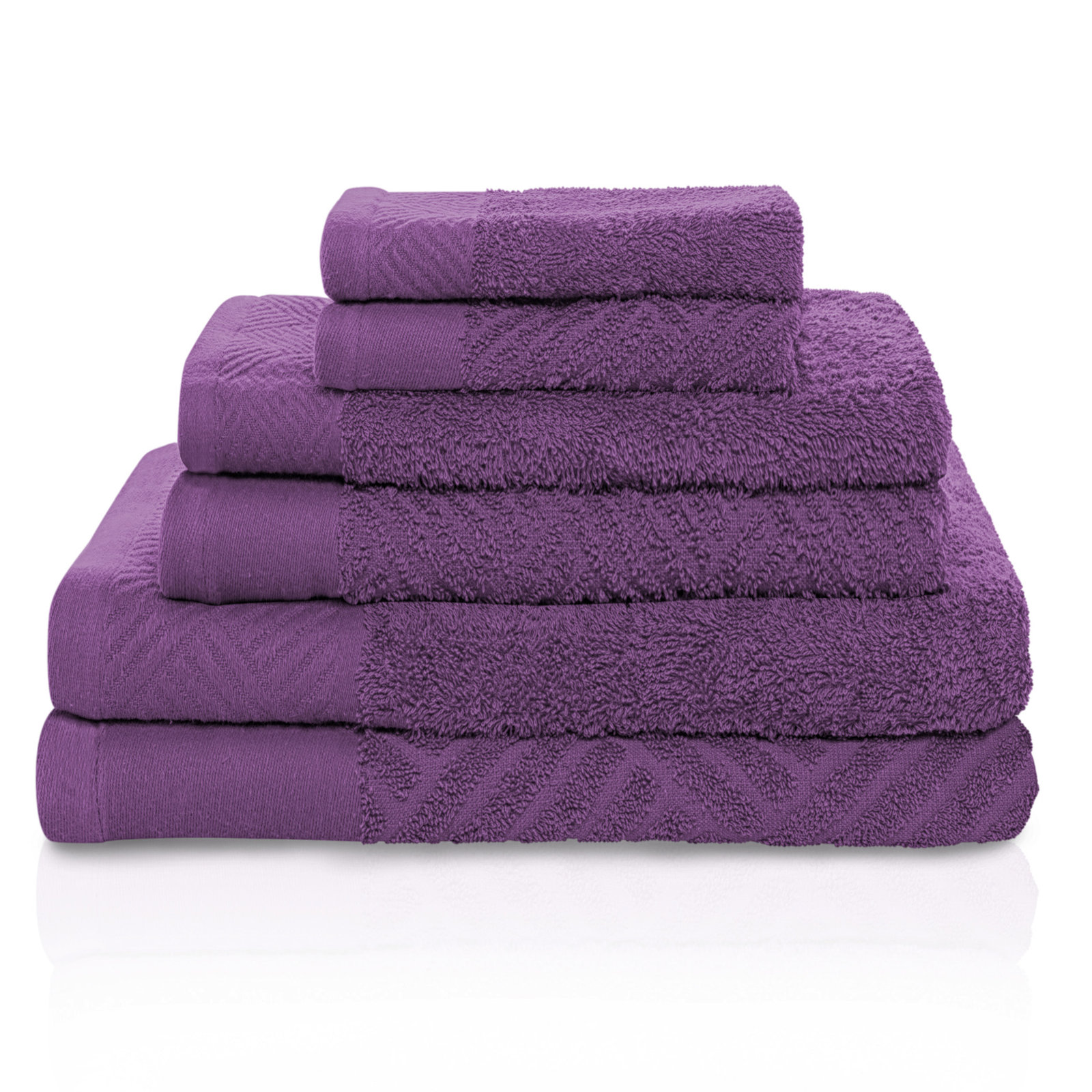 6-Piece Certified Egyptian Cotton Towel Set, Majestic Purple