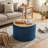 23.5" Wide Round Upholstered Ottoman With Storage-188440729