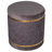 Gugna Nesting Ottomans – Set of 2 Round Gray Fabric Footstools with Gold Bands, 18" and 15"