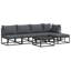 Vidaxl Garden Sofa Set With Cushion 6 Pcs Black Aluminium