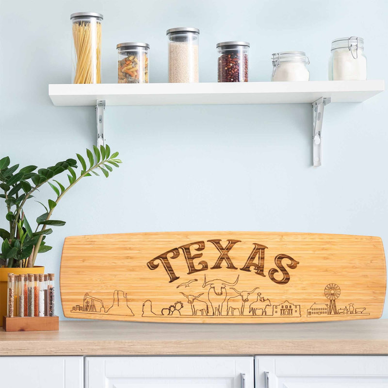 Texas 30-Inch Engraved Bamboo Charcuterie Board