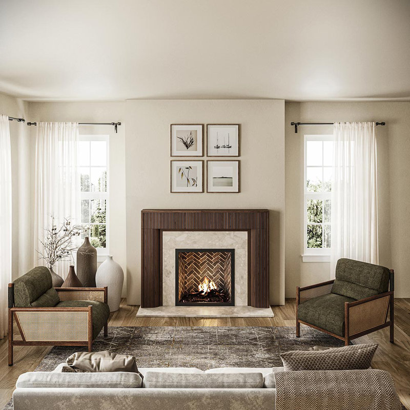 Hazel Wood Fireplace Mantel Surround, 80", Umber Stain