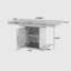 Table de salle à manger rectangulaire moderne de 47,24 "à 63", extensible, avec plateau en marbre blanc imprimé et pieds de table de rangement avec base en métal-2026074252