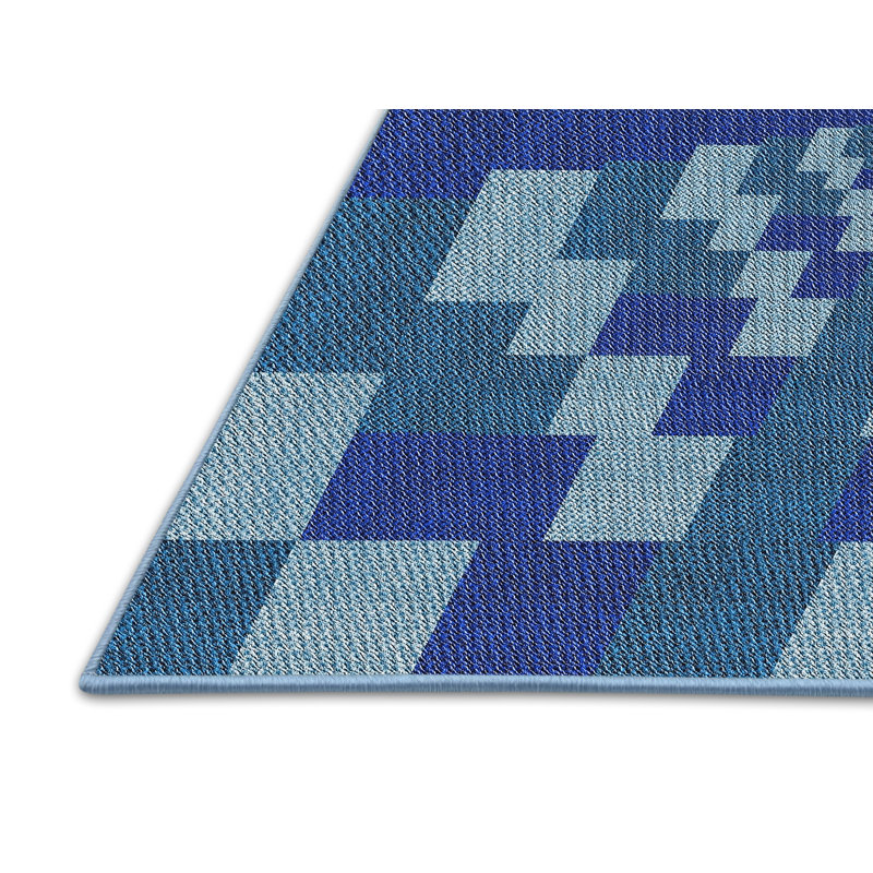 Tapis de zone bleue à motifs, Rectangle 4 pi x 6 pi