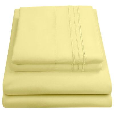 Luxurious Classic Soft Solid 1800 Series Microfiber Sheet Set, Various Colors and Sizes