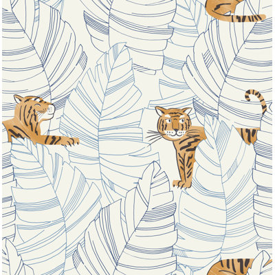 Honea Kids Hiding Tigers 33' L x 20.5" W Wallpaper Roll