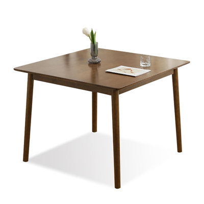 Nut-brown Square Solid Wood Dining Table