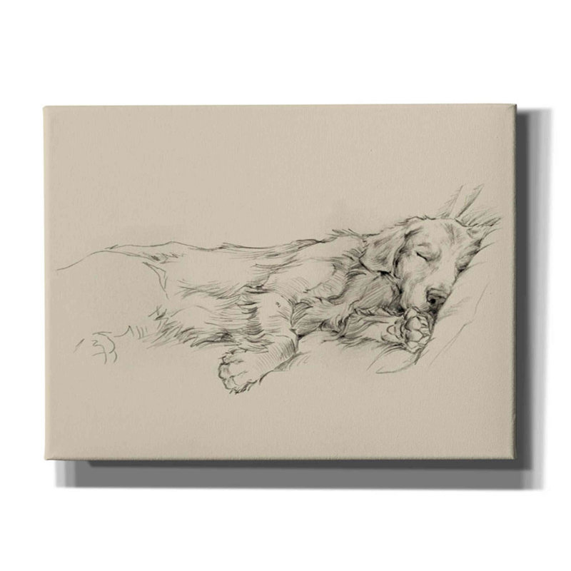 «Dog Days III» par Ethan Harper, art mural sur toile, H 12 po x l 16 po x P 0,75 po