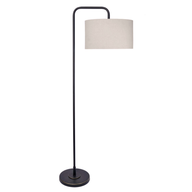 Dale 63.75'' Arched Floor Lamp, Oil Rubbed Bronze, Natural Linen