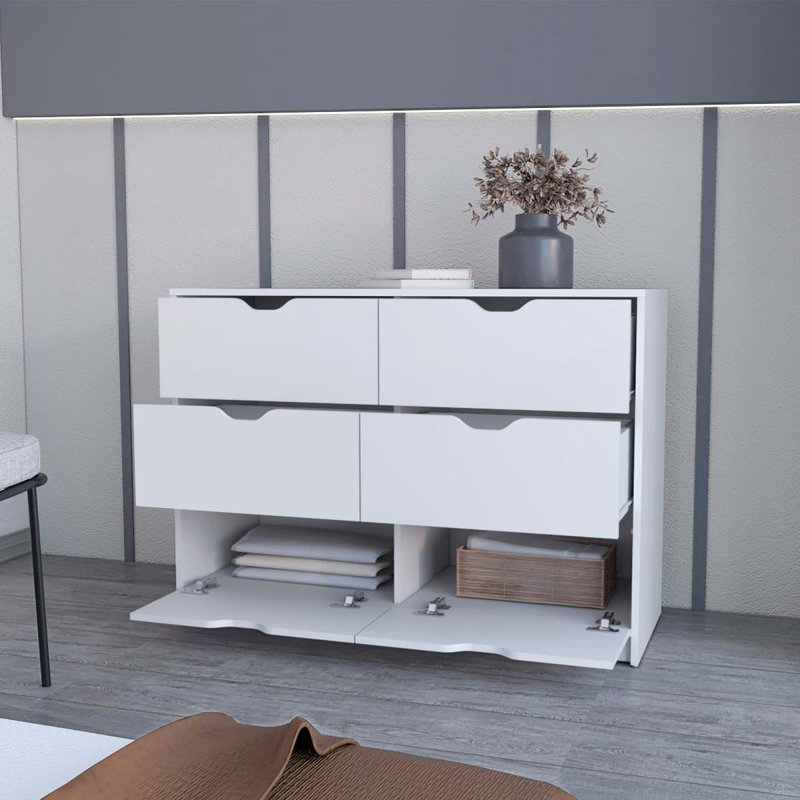 Commode 4 tiroirs, Blanc