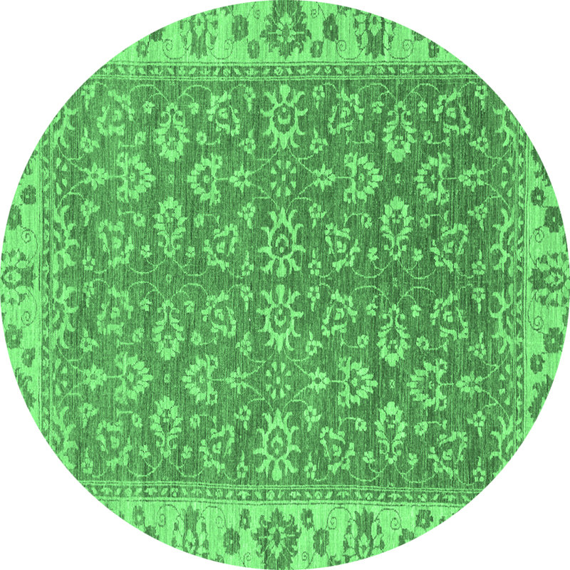 Washable Oriental Indoor Rug, Round 3'