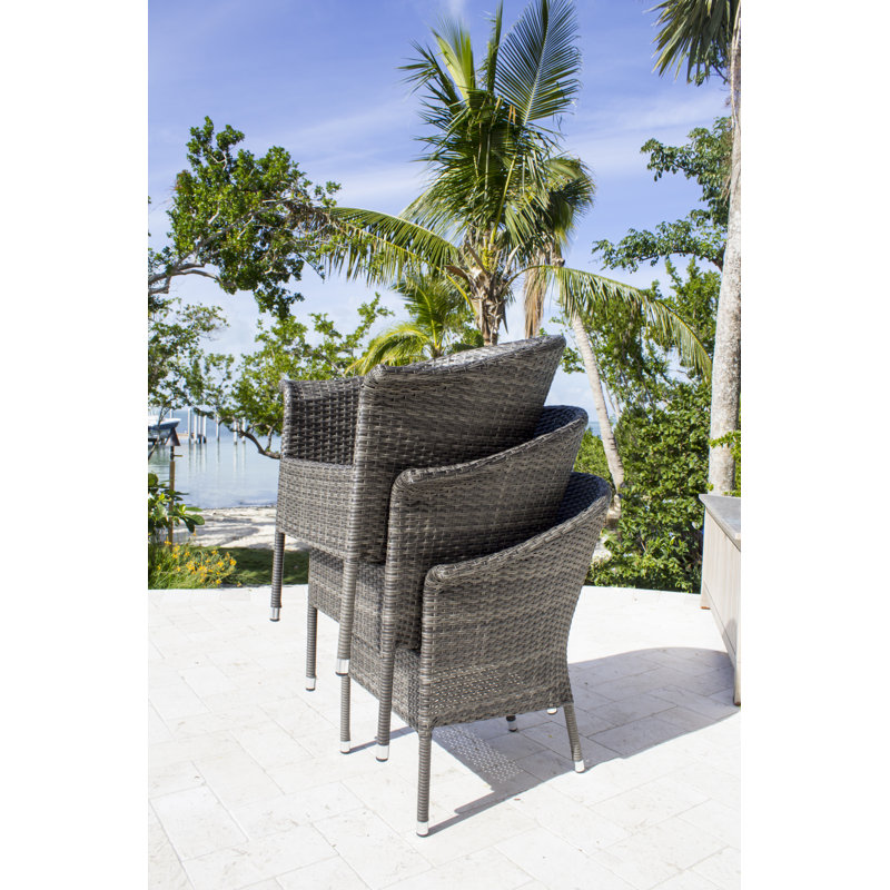 Chaise de patio avec coussin Neumark, Gris, Blanc