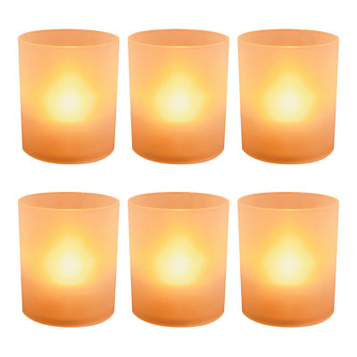 Frosted Votives with Battery Operated LED Lights