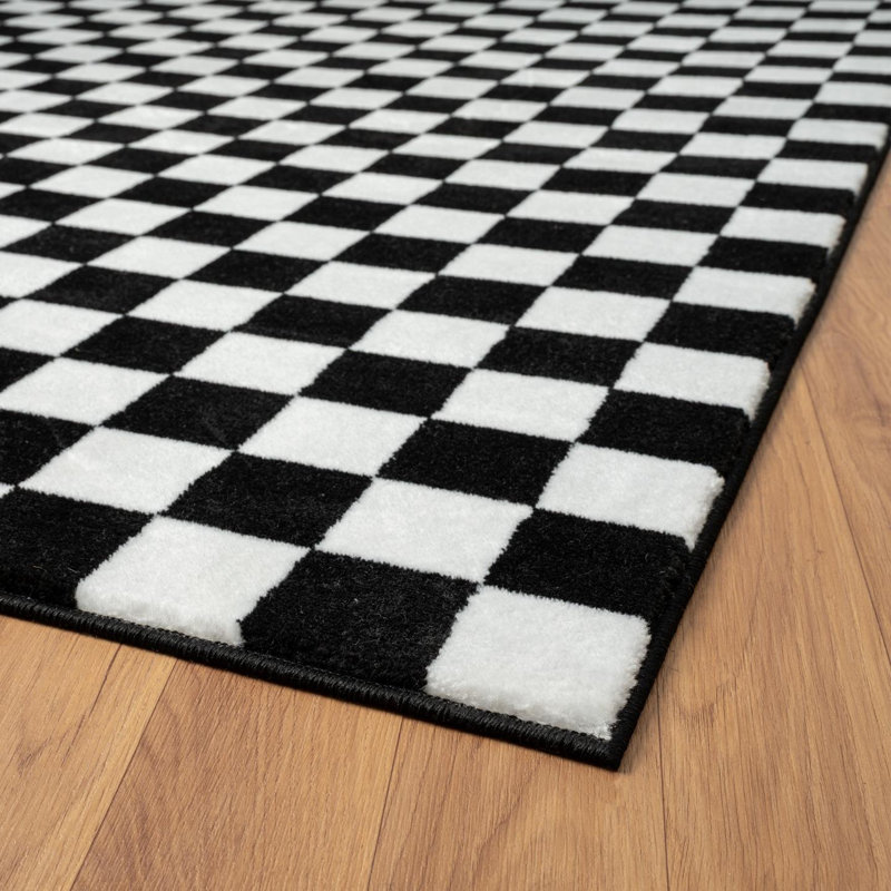 Hedelman Checkered Indoor Rug, Rectangle 6' x 9'