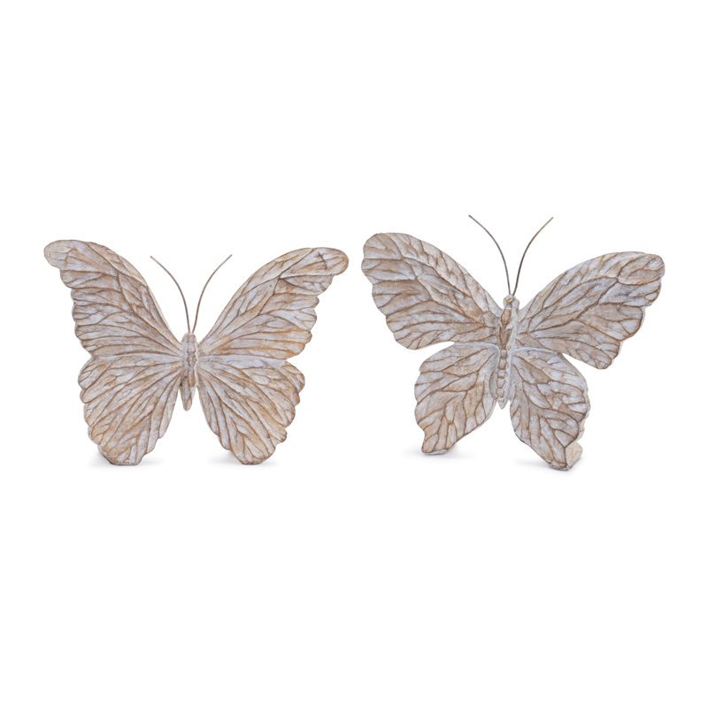 Carved Butterfly Shelf Sitter (Set of 4)