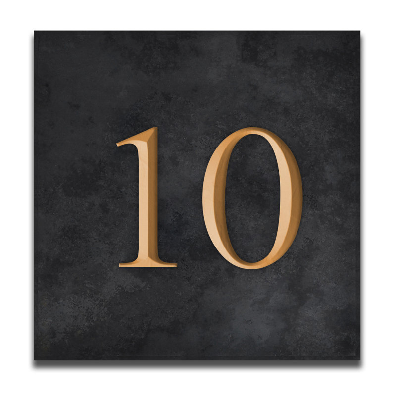 Velia 17.78cm H Stone House Number, Gold, 10