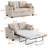 Pull Out Sofa Bed, Sleeper Sofa, 2-In-1 Convertible Corduroy Couch with USB Charging, Memory Form Couch for Living Room, Apartment and Small Space-150986927-150986925