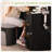 42.7" W Modern Large Vanity Desk With 7 Drawers, 4 Shelves, Led Lighted Mirror & Power Outlets, Black-2006808451