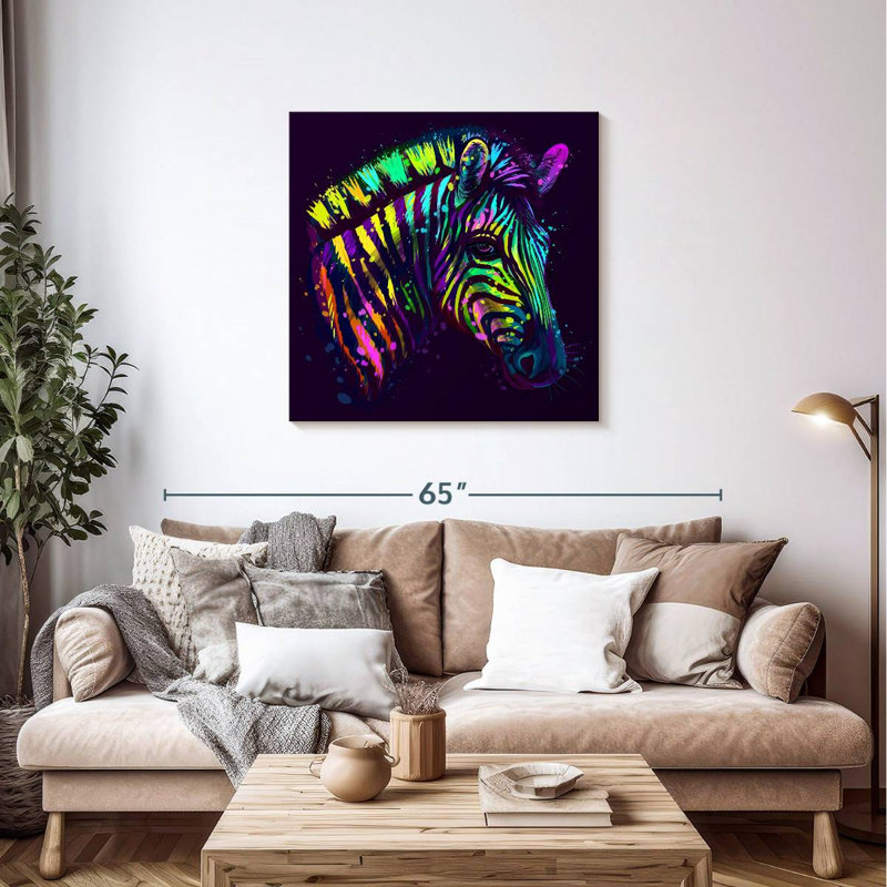 Brampt Neon Striped Zebra, 36" H x 36" W