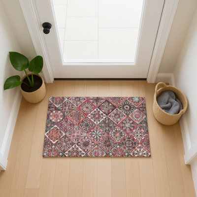 Machine Washable Indoor/Outdoor Boruta ACN2256 Panels Rug