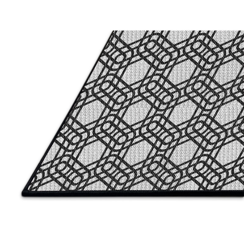 Tapis gris à motif géométrique Kloss, Rectangle 5 pi x 7 pi