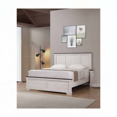 Farmhouse Rustic Wooden Panel Bed