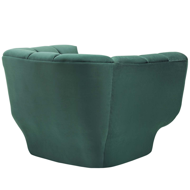 Entertain Vertical Channel Tufted Performance Velvet Armchair, Green