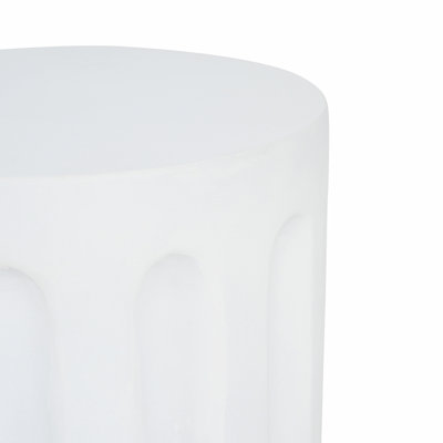 Table d'appoint d'extérieur en béton blanc