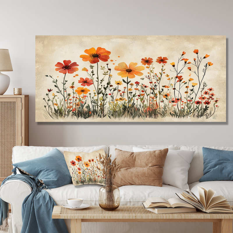 «Iverson Brown Earth Roots Of Wildflowers II», art mural sur toile, H 28 po x l 60 po, Toile tendue, Ne s’applique pas