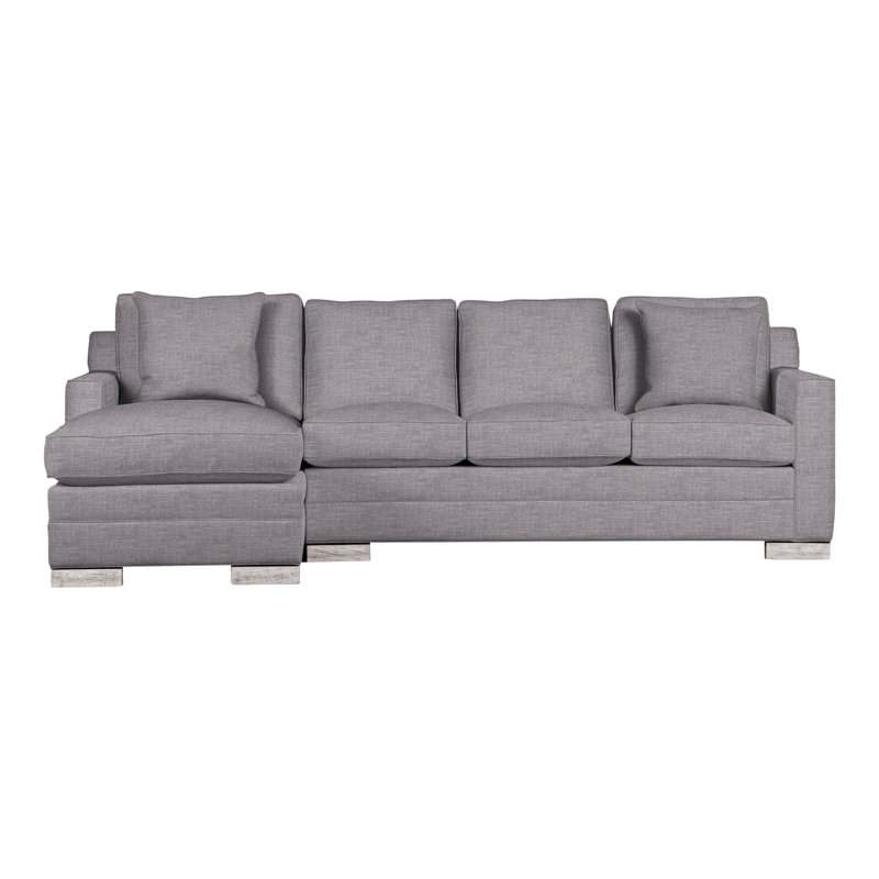 Canapé modulaire 2 pièces American Bungalow, Chenille nomade ardoise Crypton®, Gris colombe