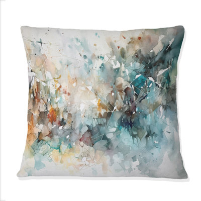 Vibrant Paint Eruption V - Abstract Geometric Printed Throw Pillow