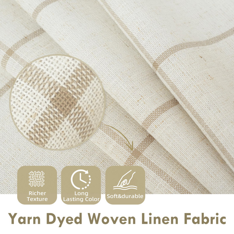 Windowpane WP Linen Blend Blackout Curtain Pair, Taupe, 132cm Width x 244cm Drop