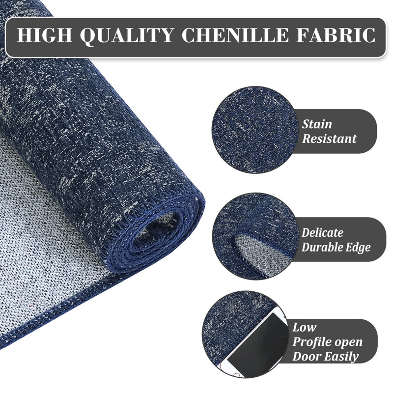 Abrial Washable Chic Soild Color Area Rug with Non-Slip Backing, Rectangle 8' x 10'