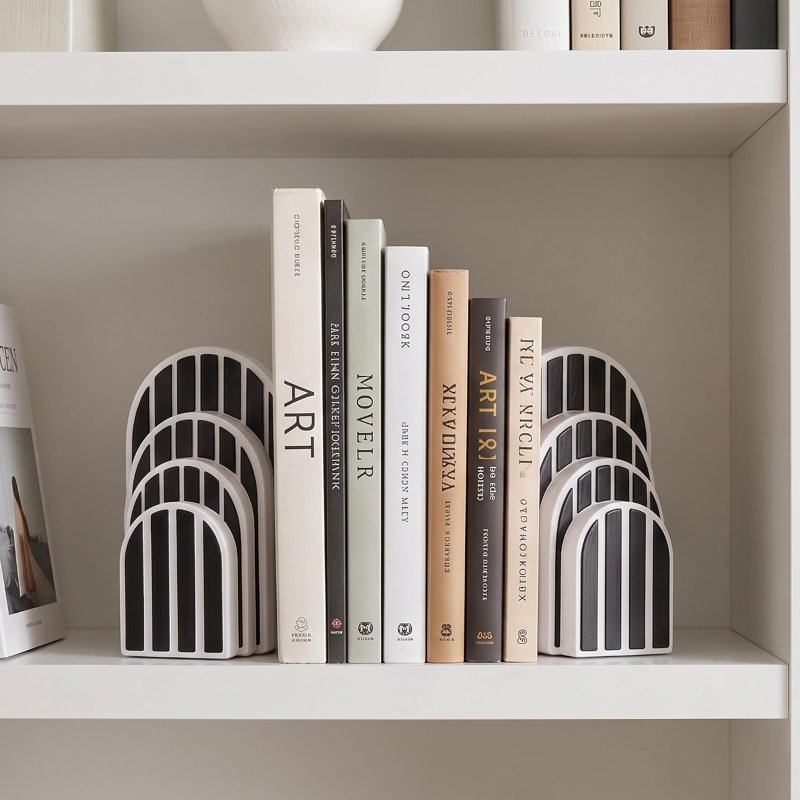 Serre-livres en résine à plusieurs niveaux, en forme d'arche, ensemble de 2