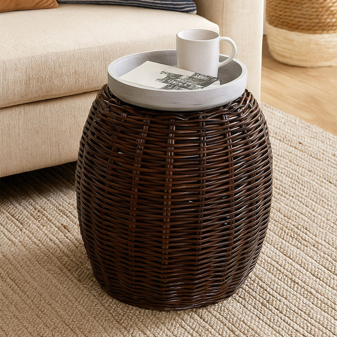 Fikes Rattan Accent Stool