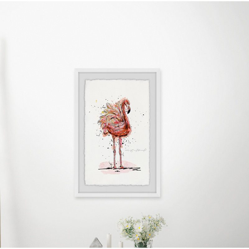 " Flamand " by Marie-Eve Pharand, 30" H x 20" W x 1.5" D, White Framed with Deckled Edges