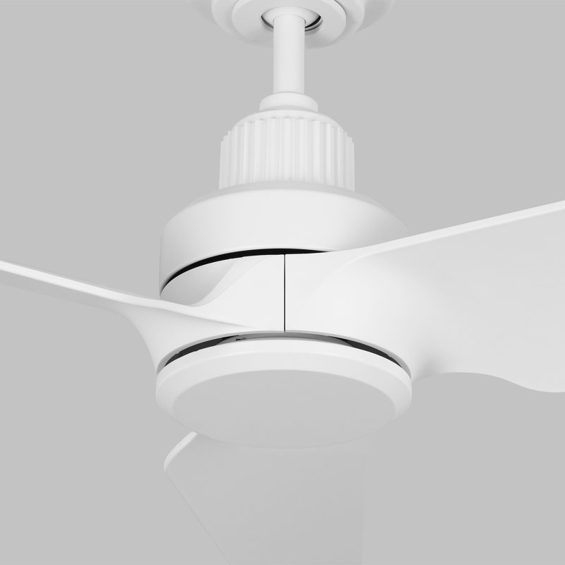 Smart LED Downrod Ceiling Fan, Matte White