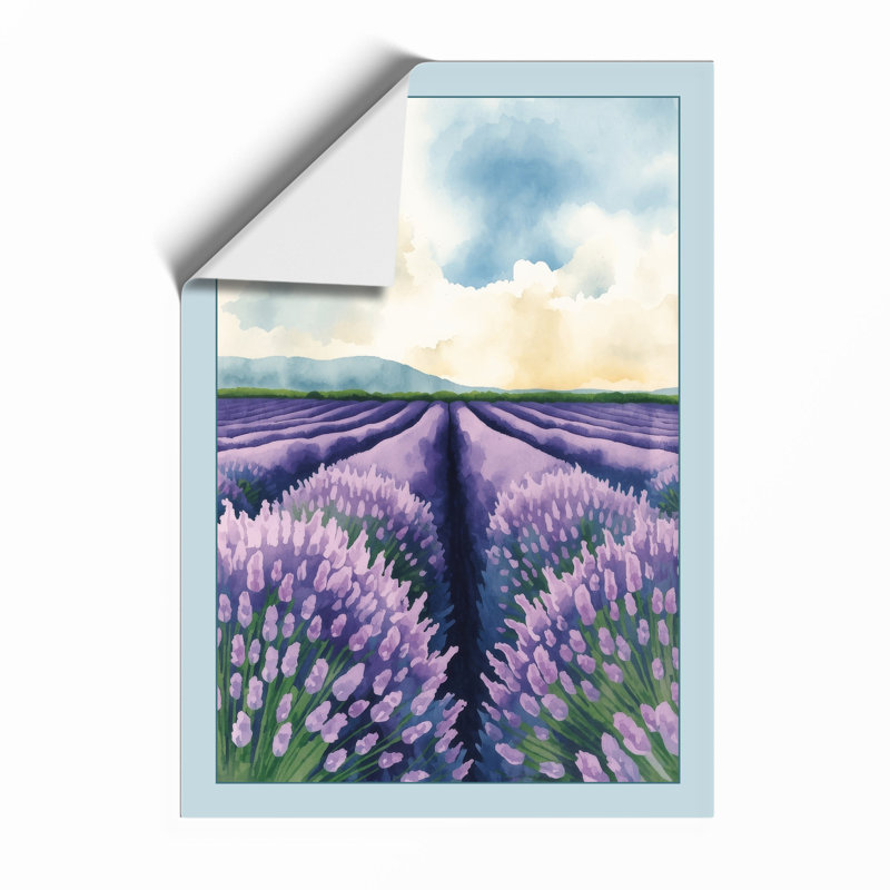 Lavender Fields At Dawn Botanical - Print, Unframed, A4 - 29.7 x 21.0 cm