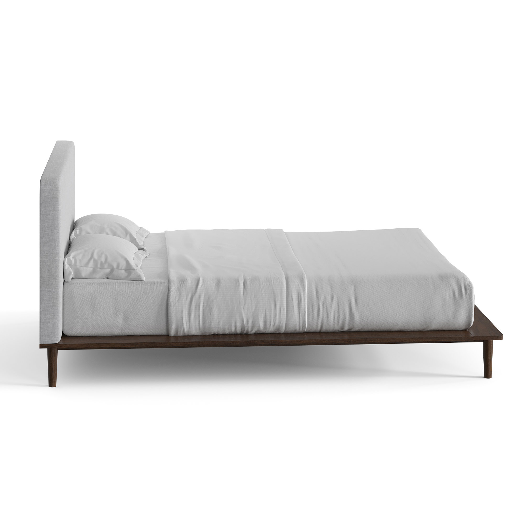 Alab Upholstered Bed, Walnut, Queen
