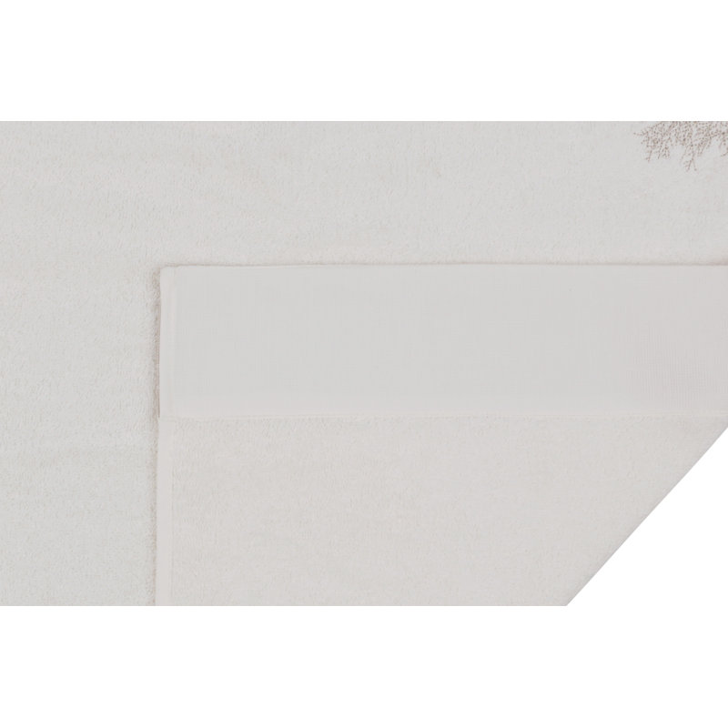 Ensemble de serviettes de bain 100% coton 2 pièces DeAnte, Crème / Blanc
