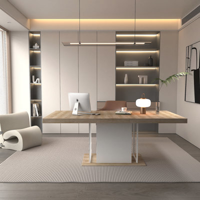 Rectangle Extendable Dining Table For 6-10 People Aged Effect Wood 160-200 Cm