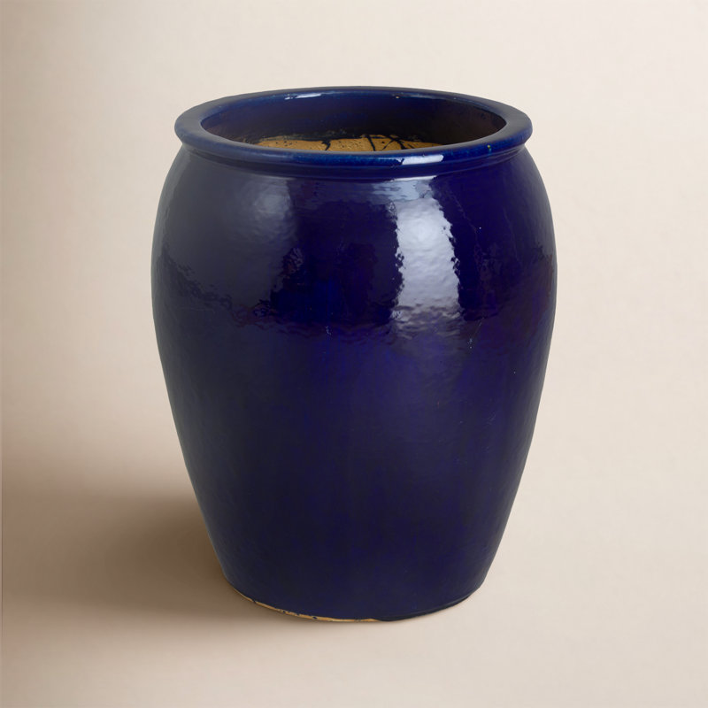 Proberta Handmade Ceramic Pot Planter, 30" H x 23.5" W x 23.5" D, Blue