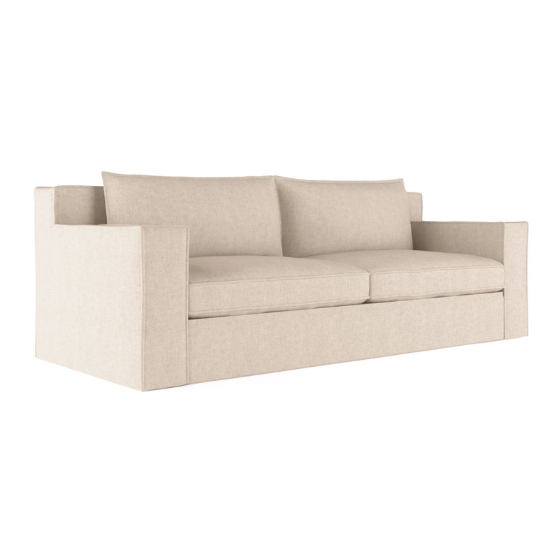 Canapé Mulberry, Velours moelleux huître, H 33 po x l 108 po x p 45 po, Ébène