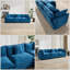 Cloud Sofa 3 Seats - Modern Blue Chenille Sectional Couch for Living Room, Cozy & Stylish American Design-1368680049