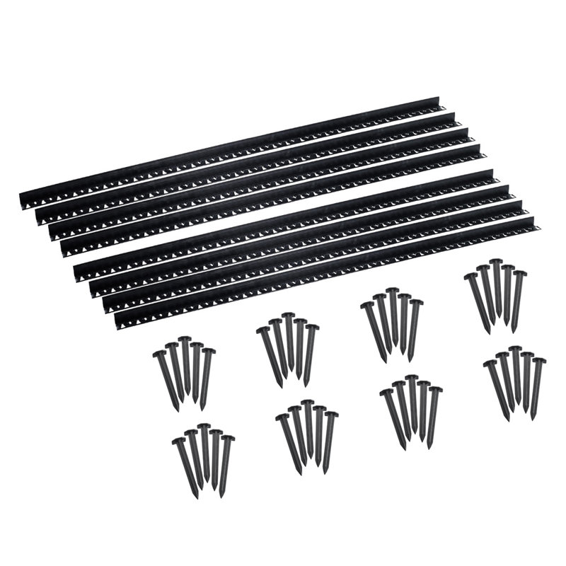 Black Vinyl 48 ft. Diamond Lok Paver Edging with Heavy Duty Anchor Stakes