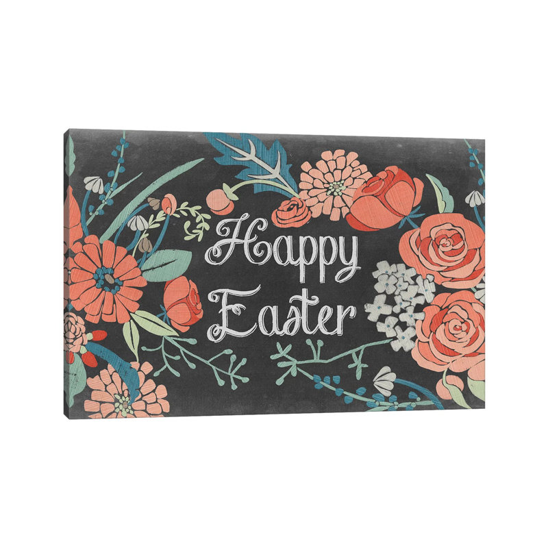 «Chalkboard Pâques Collection A» par Vision Studio, impression sur toile tendue, H 8 po x l 12 po x P 0,75 po