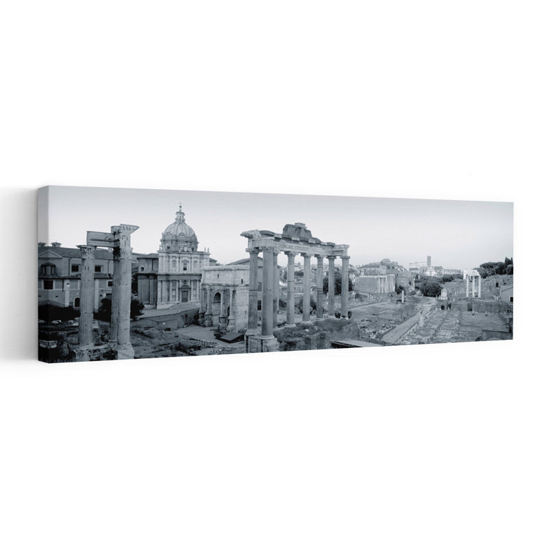 Ruins Of An Old Building Rome Italy by Frank Chmura - Wrapped Canvas Panoramic Print, 30.48 cm H x 91.44 cm W