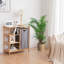 Trieur de linge en bambou avec tablettes de rangement et sac coulissant-1031262149-1037594160