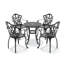 Ensemble de salle à manger d'extérieur rond 5 pièces de 68 cm (26,77 po) avec trou pour parasol, 4 fauteuils avec coussins beiges